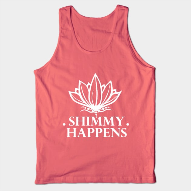 Shimmy Happens Hafla White Tank Top by Aleedra